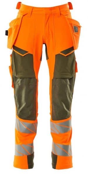 MASCOT-Warnschutz-Bundhose, ACCELERATE SAFE, 76 cm, warnorange/moosgrn