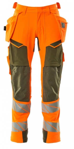 MASCOT-Warnschutz-Bundhose, ACCELERATE SAFE, 90 cm, warnorange/moosgrn