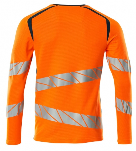 MASCOT-Warnschutz-Langarm-Shirt, ACCELERATE SAFE, warnorange/dunkelpetroleum