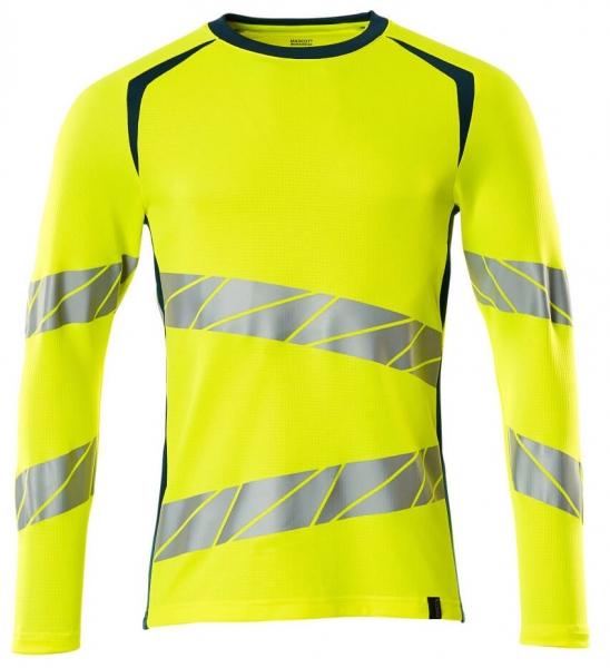 MASCOT-Warnschutz-Langarm-Shirt, ACCELERATE SAFE, warngelb/dunkelpetroleum