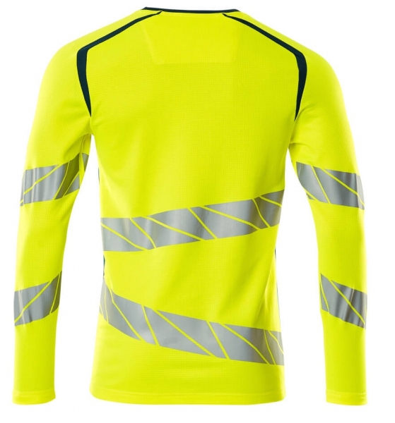 MASCOT-Warnschutz-Langarm-Shirt, ACCELERATE SAFE, warngelb/dunkelpetroleum