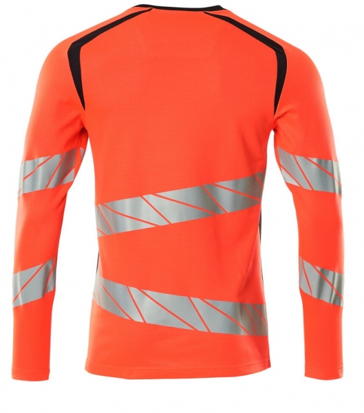 MASCOT-Warnschutz-Langarm-Shirt, ACCELERATE SAFE, warnrot/schwarzblau