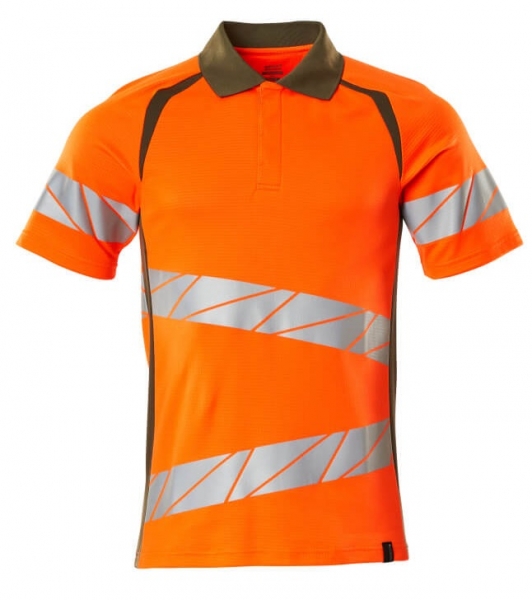 MASCOT-Warnschutz-Polo-Shirt, ACCELERATE SAFE, warnorange/moosgrün