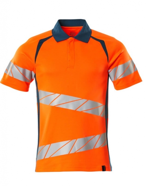 MASCOT-Warnschutz-Polo-Shirt, ACCELERATE SAFE, warnorange/dunkelpetroleum