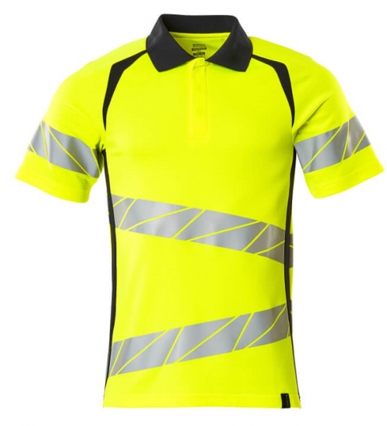 MASCOT-Warnschutz-Polo-Shirt, ACCELERATE SAFE, warngelb/schwarzblau