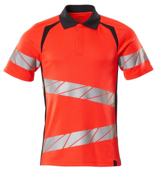 MASCOT-Warnschutz-Polo-Shirt, ACCELERATE SAFE, warnrot/schwarzblau