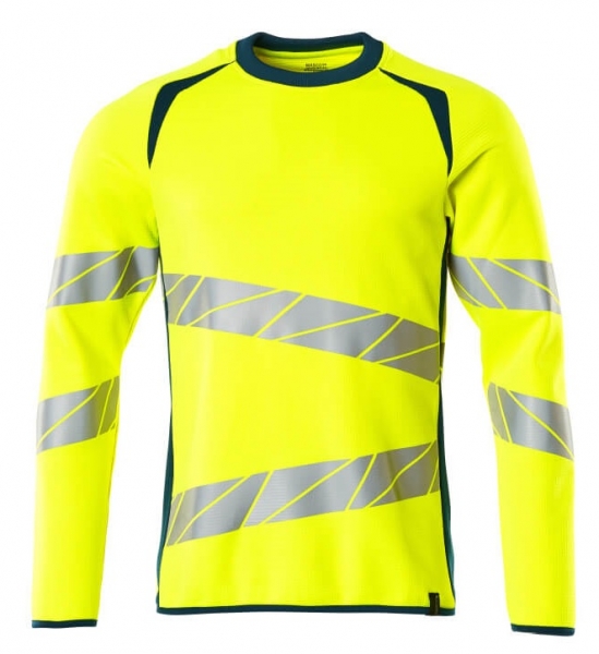 MASCOT-Warnschutz-Sweatshirt, ACCELERATE SAFE, warngelb/dunkelpetroleum