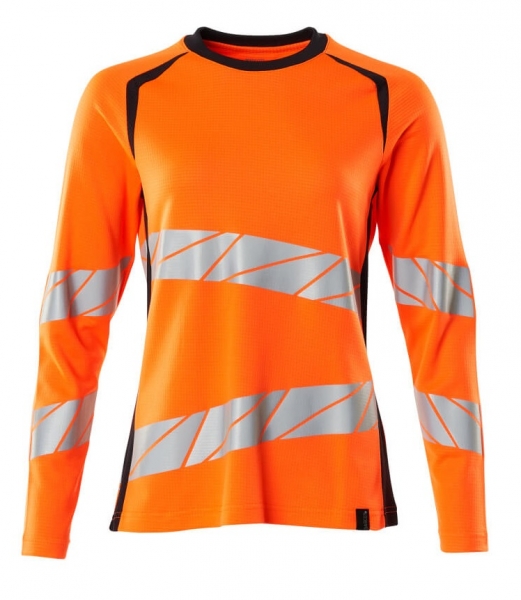 MASCOT-Warnschutz-Damen Langarm-Shirt, ACCELERATE SAFE, warnorange/schwarzblau