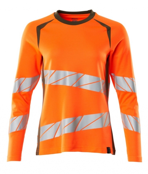 MASCOT-Warnschutz-Damen Langarm-Shirt, ACCELERATE SAFE, warnorange/moosgrün