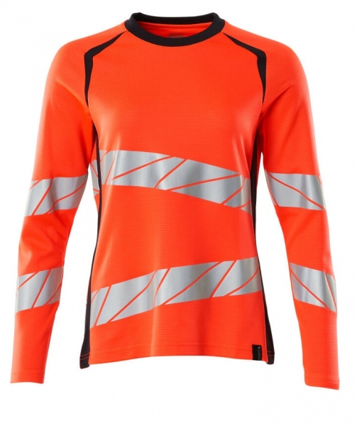 MASCOT-Warnschutz-Damen Langarm-Shirt, ACCELERATE SAFE, warnrot/schwarzblau
