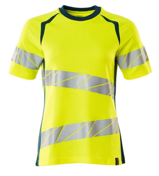 MASCOT-Warnschutz-Damen T-Shirt, ACCELERATE SAFE, warngelb/dunkelpetroleum
