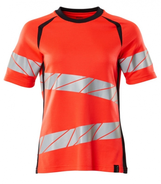 MASCOT-Warnschutz-Damen T-Shirt, ACCELERATE SAFE, warnrot/schwarzblau