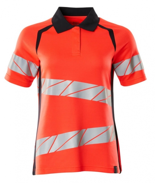 MASCOT-Warnschutz-Damen Polo-Shirt, ACCELERATE SAFE, warnrot/schwarzblau