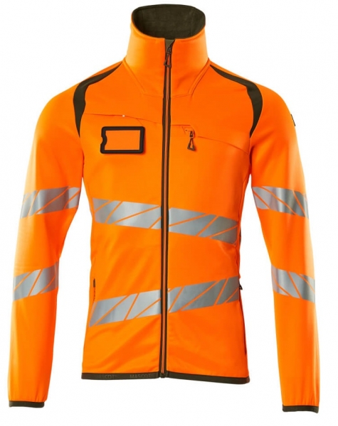 MASCOT-Warnschutz-Fleecepullover, ACCELERATE SAFE, warnorange/moosgrün