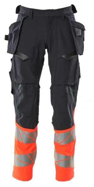 MASCOT-Warnschutz-Bundhose, ACCELERATE SAFE, 76 cm, schwarzblau/warnrot