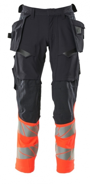 MASCOT-Warnschutz-Bundhose, ACCELERATE SAFE, 82 cm, schwarzblau/warnrot