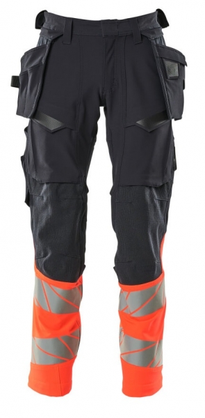 MASCOT-Warnschutz-Bundhose, ACCELERATE SAFE, 90 cm, schwarzblau/warnrot