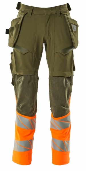 MASCOT-Warnschutz-Bundhose, ACCELERATE SAFE, 76 cm, moosgrün/warnorange