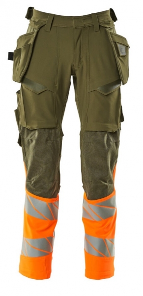 MASCOT-Warnschutz-Bundhose, ACCELERATE SAFE, 82 cm, moosgrün/warnorange