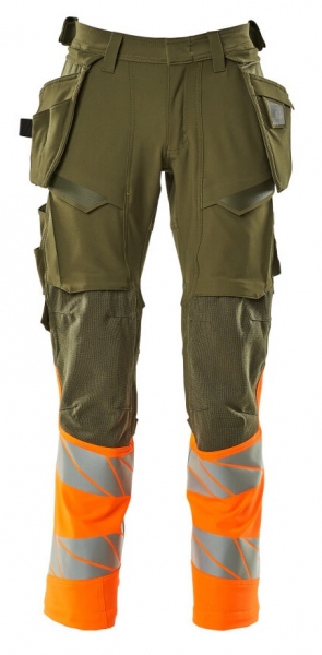 MASCOT-Warnschutz-Bundhose, ACCELERATE SAFE, 90 cm, moosgrün/warnorange