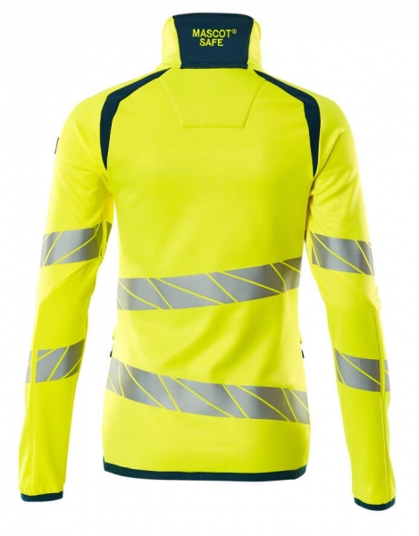 MASCOT-Warnschutz-Damen Fleecepullover, ACCELERATE SAFE, warngelb/dunkelpetroleum