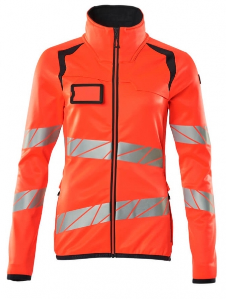 MASCOT-Warnschutz-Damen Fleecepullover, ACCELERATE SAFE, warnrot/schwarzblau