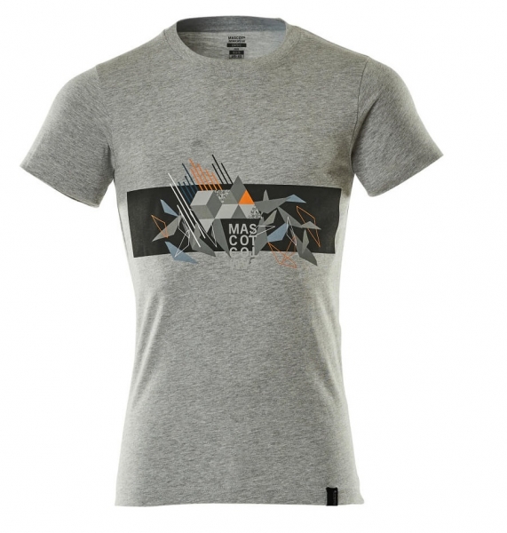 MASCOT-T-Shirt mit Druck, ACCELERATE SAFE, grau-meliert/warnorange
