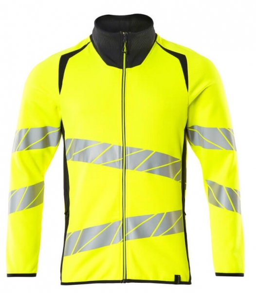 MASCOT-Warnschutz-Sweatshirt mit Reiverschluss, ACCELERATE SAFE, warngelb/schwarzblau