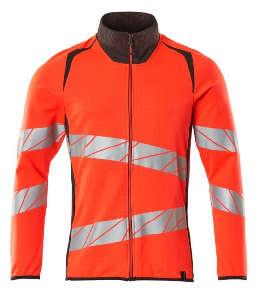 MASCOT-Warnschutz-Sweatshirt mit Reißverschluss, ACCELERATE SAFE, warnrot/dunkelanthrazit