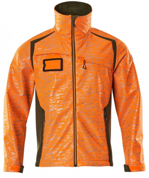 MASCOT-Softshell Jacke, ACCELERATE SAFE, high vis orange/moosgrn