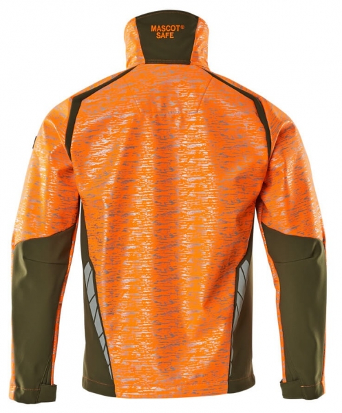 MASCOT-Softshell Jacke, ACCELERATE SAFE, high vis orange/moosgrn