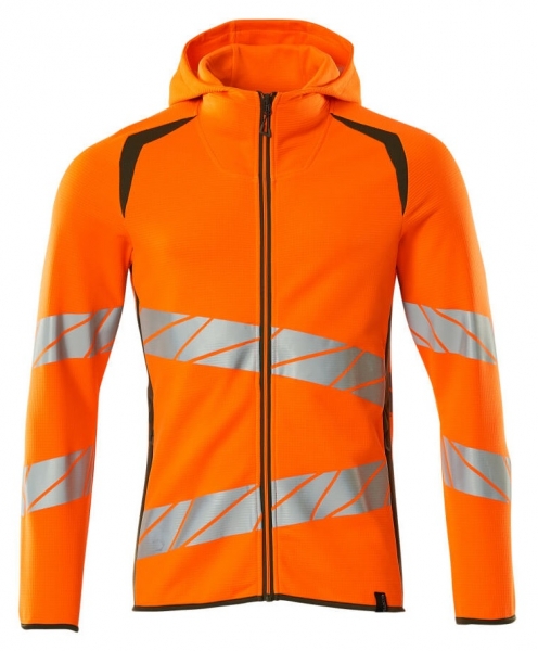 MASCOT-Warnschutz-Kapuzensweatshirt, ACCELERATE SAFE, high vis orange/moosgrn