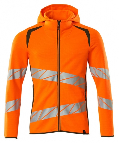 MASCOT-Warnschutz-Kapuzensweatshirt, ACCELERATE SAFE, high vis orange/moosgrün