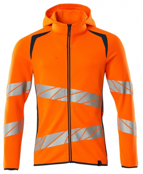 MASCOT-Warnschutz-Kapuzensweatshirt, ACCELERATE SAFE, high vis orange/dunkelpetroleum