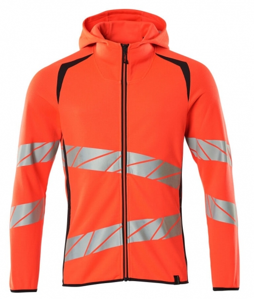 MASCOT-Warnschutz-Kapuzensweatshirt, ACCELERATE SAFE, high vis rot/schwarzblau