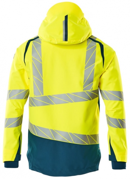MASCOT-Warnschutz-Hard Shell Jacke, ACCELERATE SAFE, high vis gelb/dunkelpetroleum