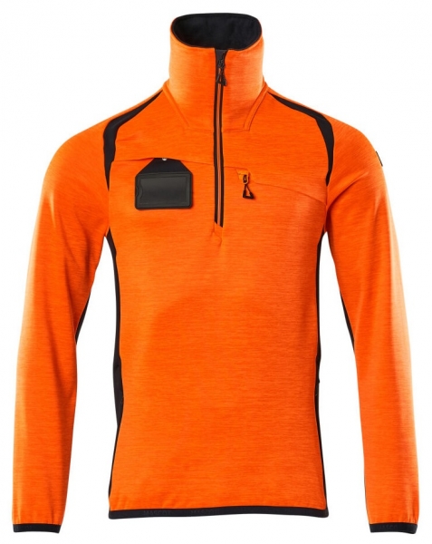 MASCOT-Warnschutz-Fleecepullover, ACCELERATE SAFE, high vis orange/schwarzblau