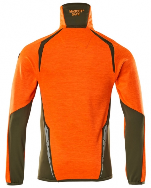 MASCOT-Warnschutz-Fleecepullover, ACCELERATE SAFE, high vis orange/moosgrn