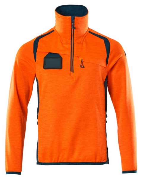 MASCOT-Warnschutz-Fleecepullover, ACCELERATE SAFE, high vis orange/dunkelpetroleum