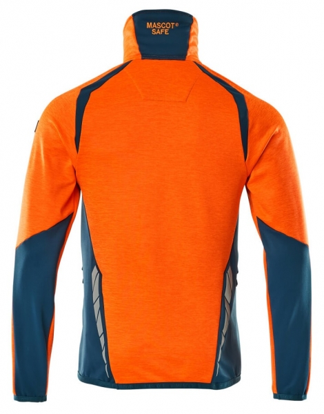 MASCOT-Warnschutz-Fleecepullover, ACCELERATE SAFE, high vis orange/dunkelpetroleum