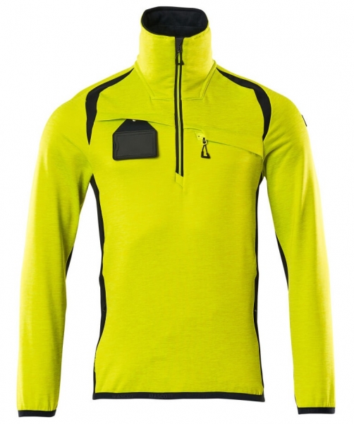 MASCOT-Warnschutz-Fleecepullover, ACCELERATE SAFE, high vis gelb/schwarzblau