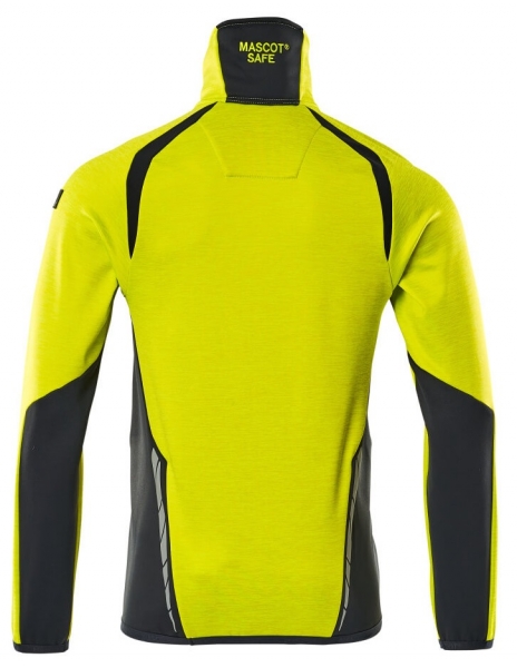 MASCOT-Warnschutz-Fleecepullover, ACCELERATE SAFE, high vis gelb/schwarzblau