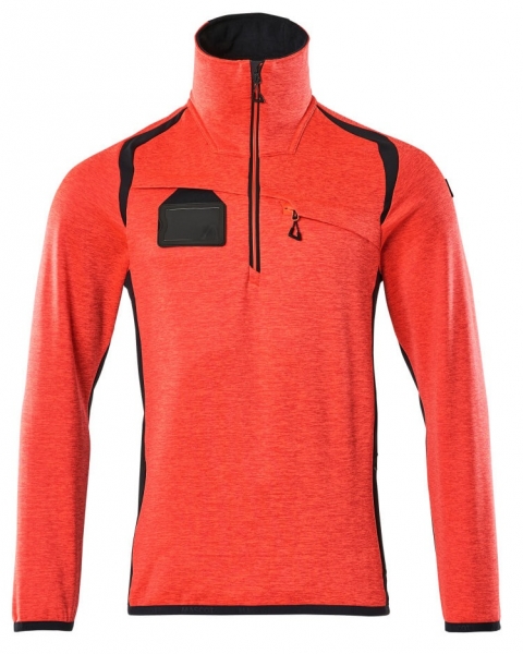 MASCOT-Warnschutz-Fleecepullover, ACCELERATE SAFE, high vis rot/schwarzblau