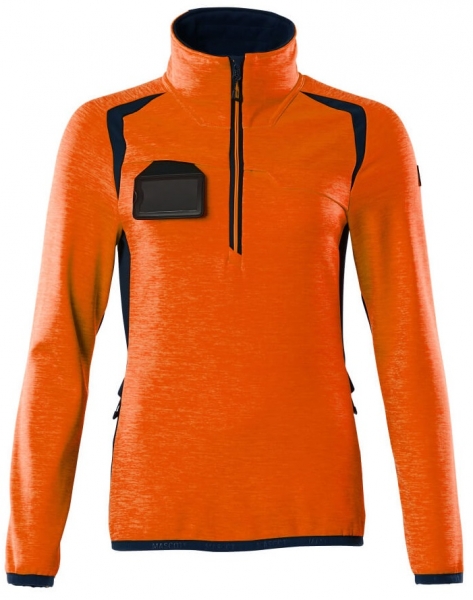 MASCOT-Warnschutz-Damen Fleecepullover, ACCELERATE SAFE, high vis orange/schwarzblau