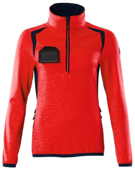MASCOT-Warnschutz-Damen Fleecepullover, ACCELERATE SAFE, high vis rot/schwarzblau