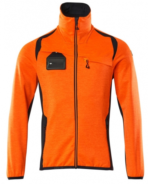 MASCOT-Warnschutz-Fleecepullover, ACCELERATE SAFE, high vis orange/schwarzblau