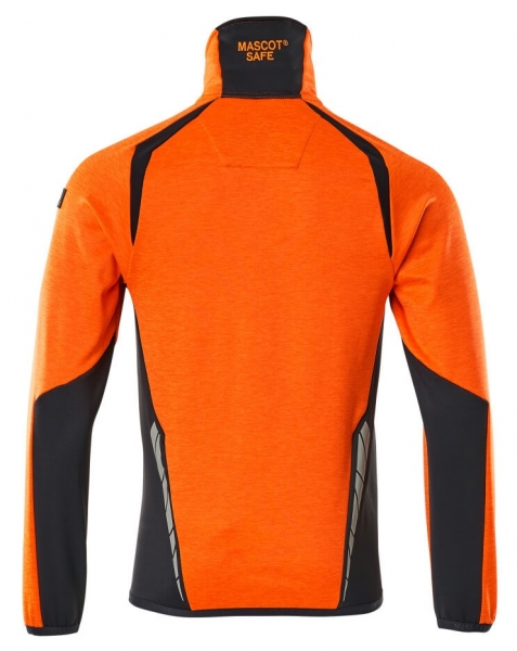 MASCOT-Warnschutz-Fleecepullover, ACCELERATE SAFE, high vis orange/schwarzblau