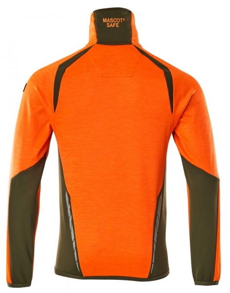 MASCOT-Warnschutz-Fleecepullover, ACCELERATE SAFE, high vis orange/moosgrn