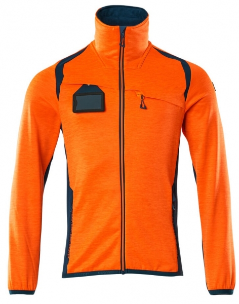 MASCOT-Warnschutz-Fleecepullover, ACCELERATE SAFE, high vis orange/dunkelpetroleum