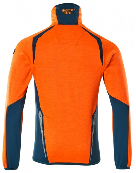 MASCOT-Warnschutz-Fleecepullover, ACCELERATE SAFE, high vis orange/dunkelpetroleum